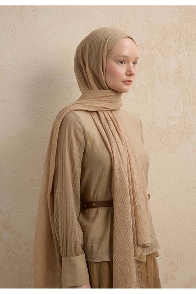 Fresh Modal Checkered Shawl Sand