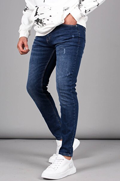 Madmext Ανδρικό τζιν 6329 μπλε στενό πόδι Slim Fit