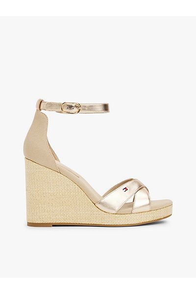 Tommy Hilfiger Women's High Heels Ankle Single Thin Toe Tip Cross Leather Gold Sandals Fw0Fw08811-0Hs