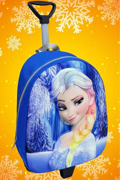 Uniquerrs Grădiniță 2-6 ani Blue Elsa Frozen Eva Printed Daily Back cu racletă Valisă de călătorie și ghiozdan