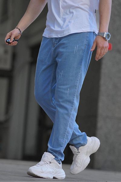 Madmext Ανδρικό τζιν παντελόνι Ice Blue Standard Fit 6375