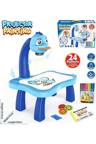 Generic Projector Painting for Kids with light Music, Smart Projection Painting Set, For Child Education