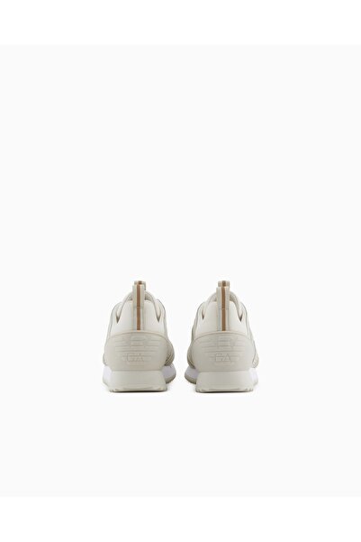 EA7 Unısex Fileli Şerit Logolu Bağıcıklı Gümüş Sneaker X8X027 XK050-U453