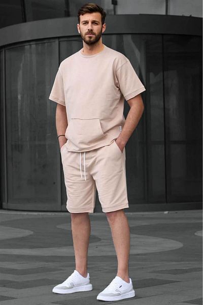 Madmext Set pantaloni scurți de bază bej pentru bărbați 5921