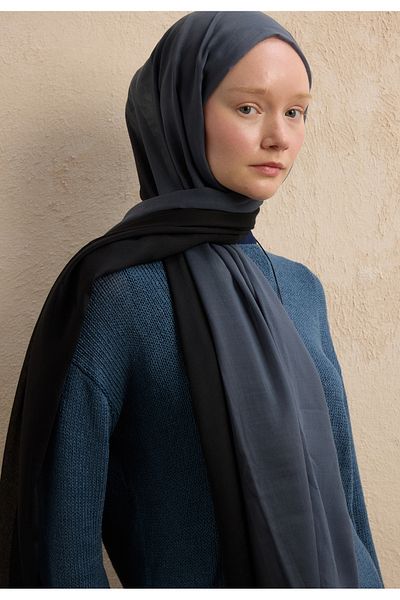 Fresh Modal Degrade Shawl Black-Smoked