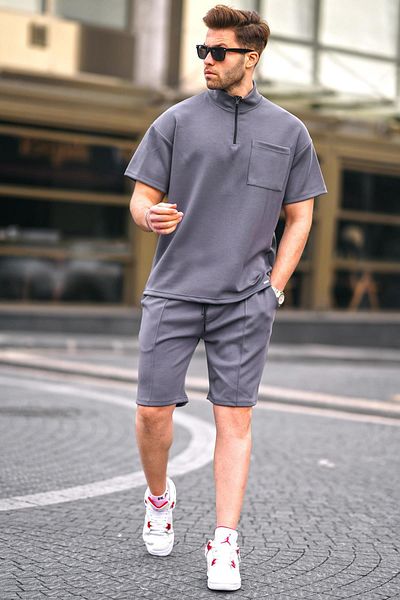 Madmext Ανδρικό σορτς Smoked Zipper Set 5947