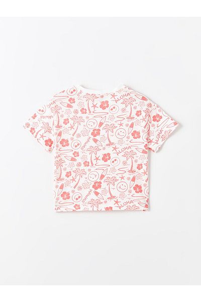 LC Waikiki Crew Neck Printed Short Sleeve Girl's Crop T-Shirt