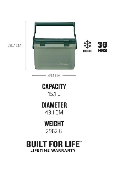 Stanley 15.1 Lt Adventure Portable Cooler Bag Green 10-01623-197