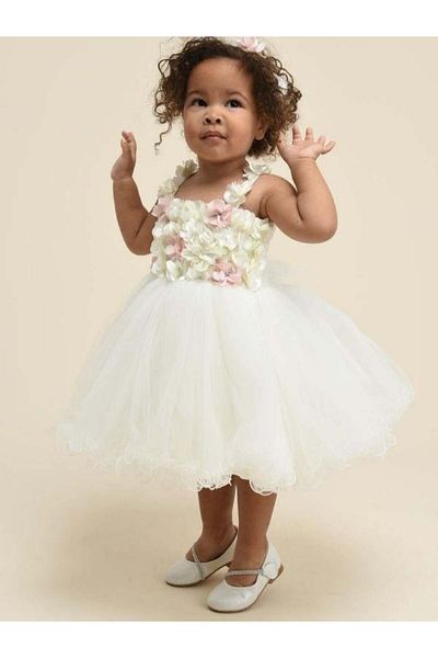 ChatonDor Girl's Flower Appliqued Evening Dress and Crown