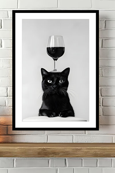 Tasarım Depom Kedi Temalı Çerçeve Görünümlü Mdf Tablo