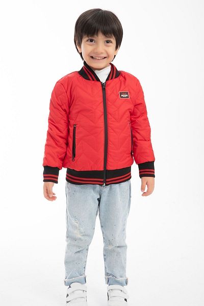 Royalside Sports Men's Red College Collar Lined Water and Wind Proof Zipper Pocket Sports Coat