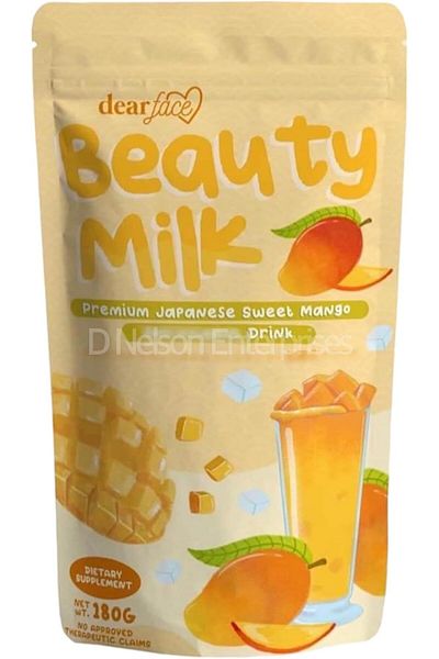 Beauty Milk Dear Face Premium Japanese Sweet Mango Drink, 10 Sachets
