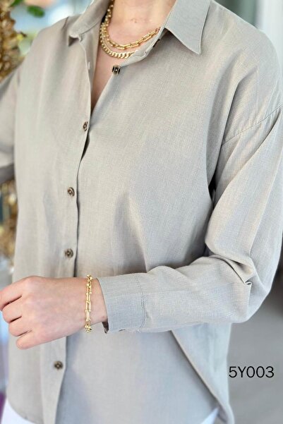 İnce Topuk Cotton Linen Shirt 5Y003