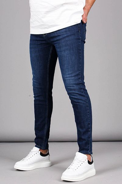 Madmext Modré seprané pánské džíny Skinny Fit 6334