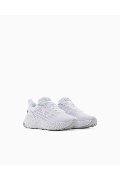 EA7 Unisex Comfortable High-Based Breathable Mesh Detailed Eagle Logo Gray Sneaker X8X239 Xk43
