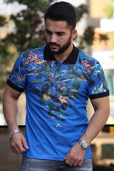 Madmext Saks Flower Detailed Polo tričko 2885
