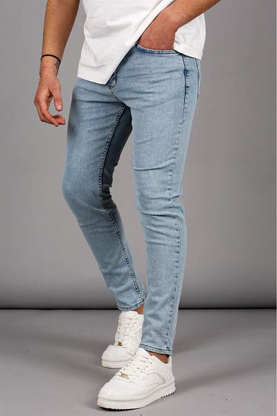 Madmext Modré pánské džínové kalhoty Super Skinny Fit 6340