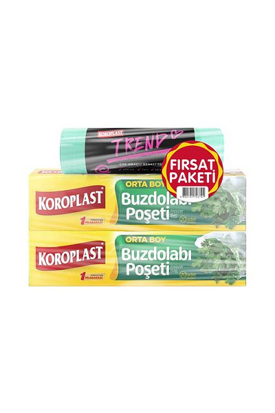 Koroplast Opportunity Package Medium Size Refrigerator + Trend Drawstring Garbage Bag Set of 3
