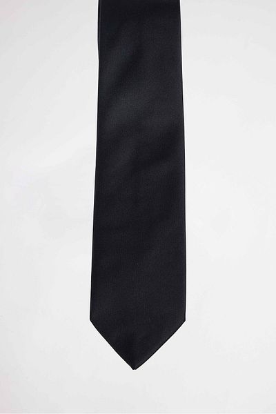 Tudors Pack of 5 Plain Classic Black Men's Tie with Pocket Square