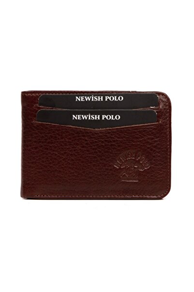 Newish Polo Men's Genuine Leather Wallet and Card Holder - Brown