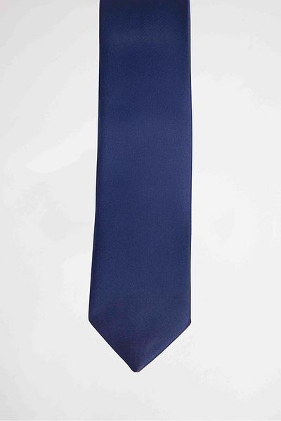 Tudors Pack of 5 Plain Classic Navy Blue Men's Tie with Pocket Square