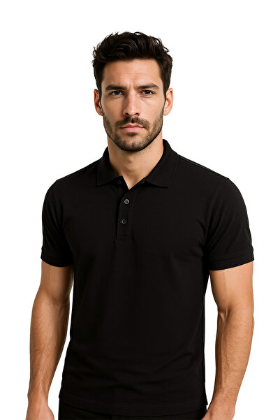 Selçuklu Plus تي شيرت قطني ممشط بياقة بولو - 95% قطن قطن 5% قطن ليكرا |   ملا...