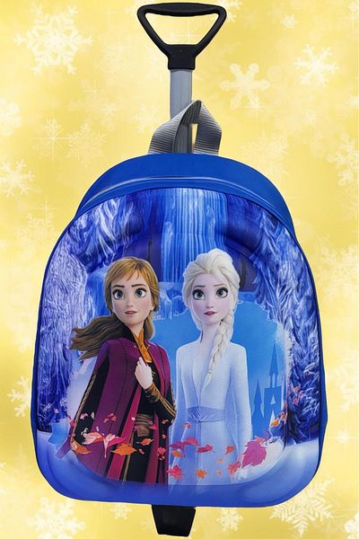 Uniquerrs Grădiniță 2-6 ani Blue Elsa Frozen Eva Printed Daily Back cu racletă Valisă de călătorie și ghiozdan