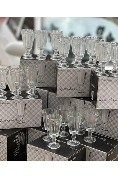 YzMarket 6 Piece Flute Coffee Beside Water Glass Goblet Mug Glass