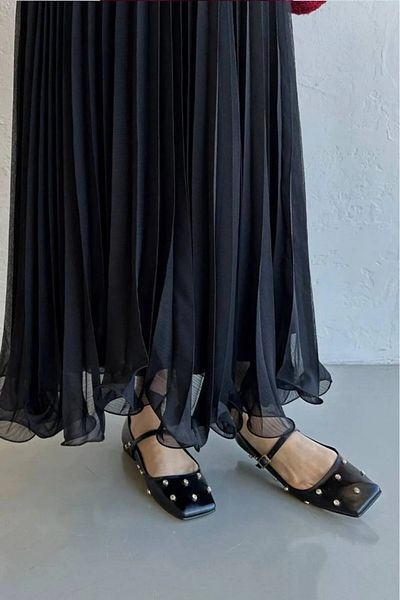 Nisa Luxury Boutique Πλισέ σιφόν φούστα με ελαστική μέση