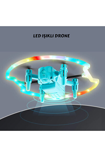YILDIRIM OYUNCAK LED Işıklı 360° Dönebilen Drone - Akrobat Full LED Işıklı Drone 2.4GHz Uzaktan Kumanda Kamerasız