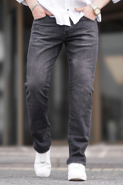 Madmext Ανδρικό καπνιστό τζιν Lycra μεγάλου μεγέθους Oversize 6891