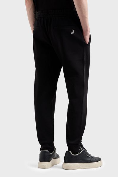 Armani Exchange Ανδρικό βαμβακερό μαύρο παντελόνι με κανονική εφαρμογή και ελαστική μέση και πόδι XM000373 AF10818-UC001