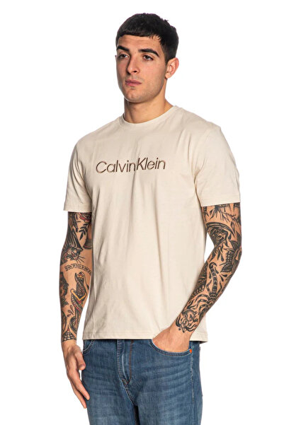 Calvin Klein Men's Short Sleeve Cotton Crew Neck Calvin Klein Lettering Detai...