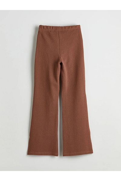 LC Waikiki LCW Vision Beige Elastic Waist Women's Self-Patterned Trousers