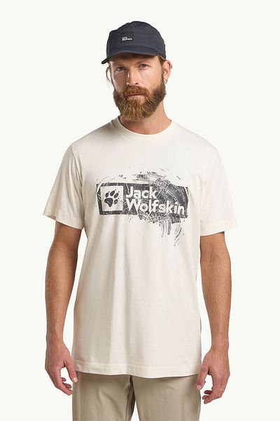 Jack Wolfskin Ανδρικό κοντομάνικο μπλουζάκι μάρκας T M Ecru