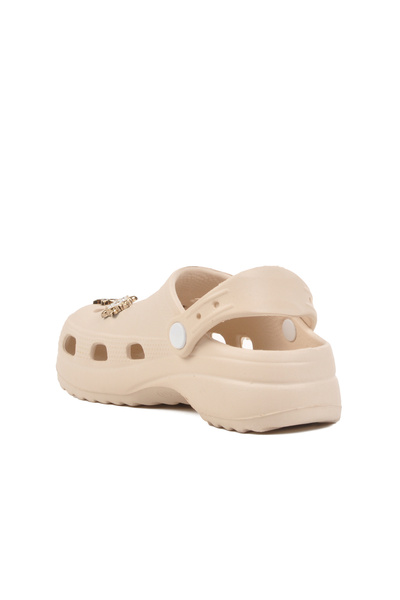 AYK'S Ecru Lightweight Girl's Sabo Slippers 205 F