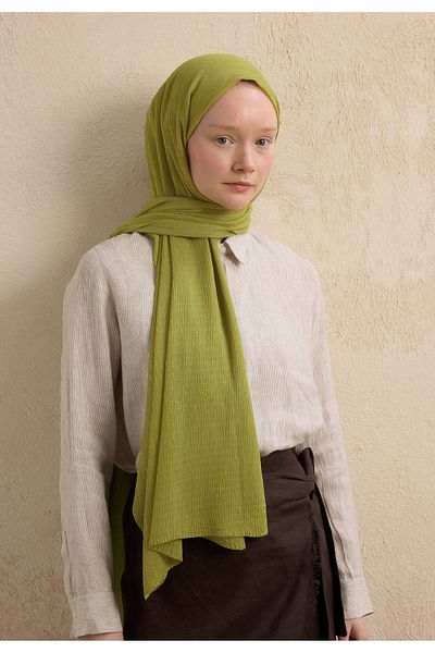 Fresh Modal Krinkil Shawl Olive