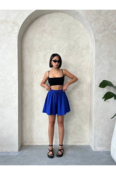 ÇEÇİM Жіночі лляні шорти вільного крою з еластичною талією ZYN-58778