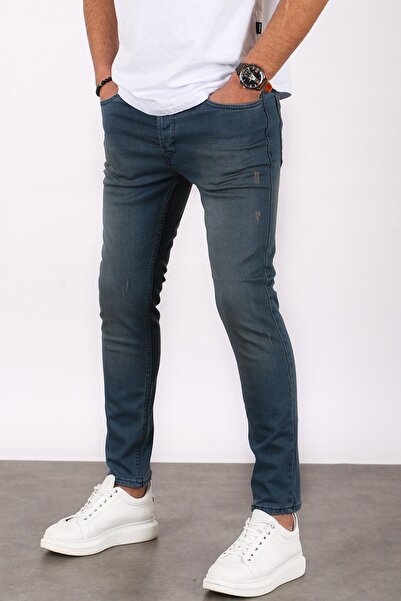 Madmext Jean skinny albastru pentru bărbați 5680