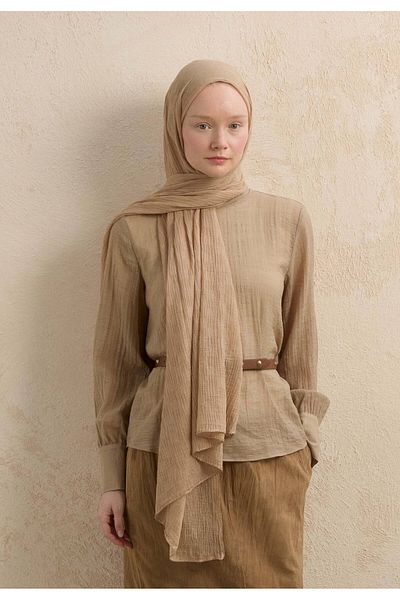 Fresh Modal Checkered Shawl Sand