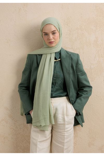 Fresh Modal Krinkil Shawl Mint