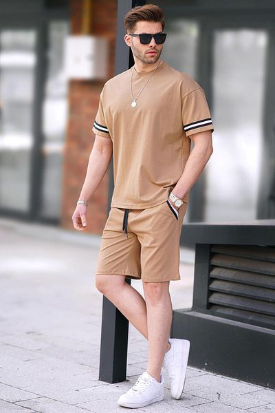 Madmext Ανδρικό σορτς Cappuccino Crew Neck 5951