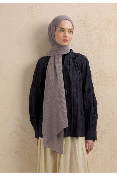 Fresh Modal Krinkil Shawl Metallic Gray