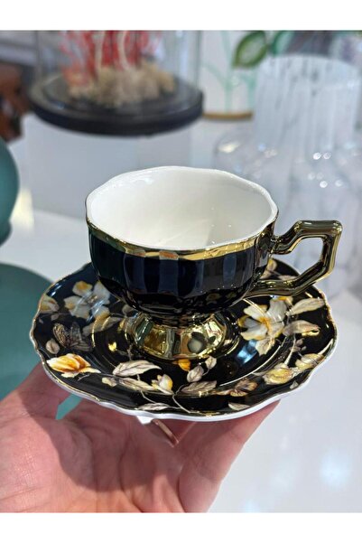 Kosova ELDON SİYAH 6 KİŞİLİK TÜRK KAHVESİ FİNCANI