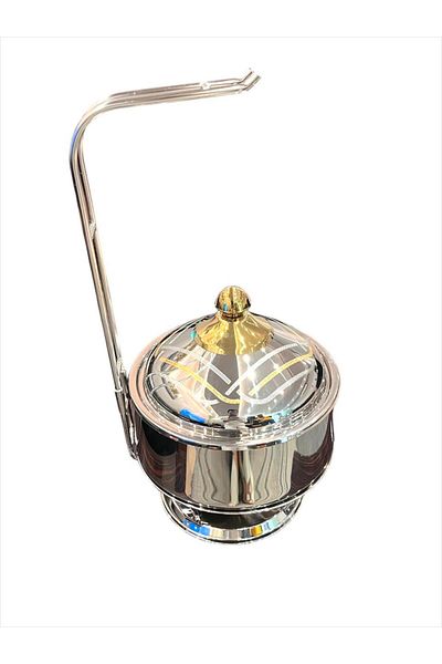 aljahwari Bohara Stainless Steel Saira 5000ml Heater with 2 Bases and Wax Warmer
