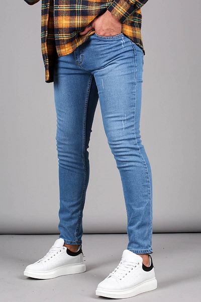 Madmext Pánské modré džíny Skinny Fit Jeans 6341