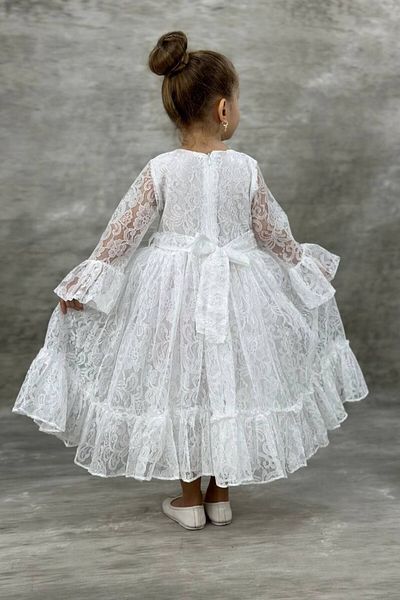 ABİYEKİDS Lacy Long Sleeve Collar Detail Children's Evening Dress Reading Day Graduation Dress Aby210