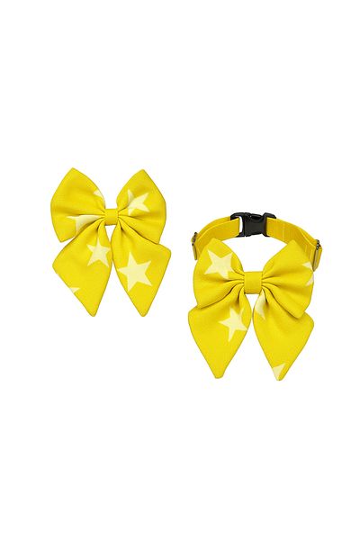 MS Pet Design Adjustable Bow Model Cat Dog Bow Tie and Hair Clip Set