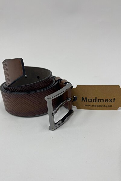 Madmext 7223 Model Patterned Brown Men's Belt - Artificial Leather