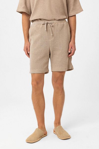 Antioch Beige Textured Relaxed Men's Shorts